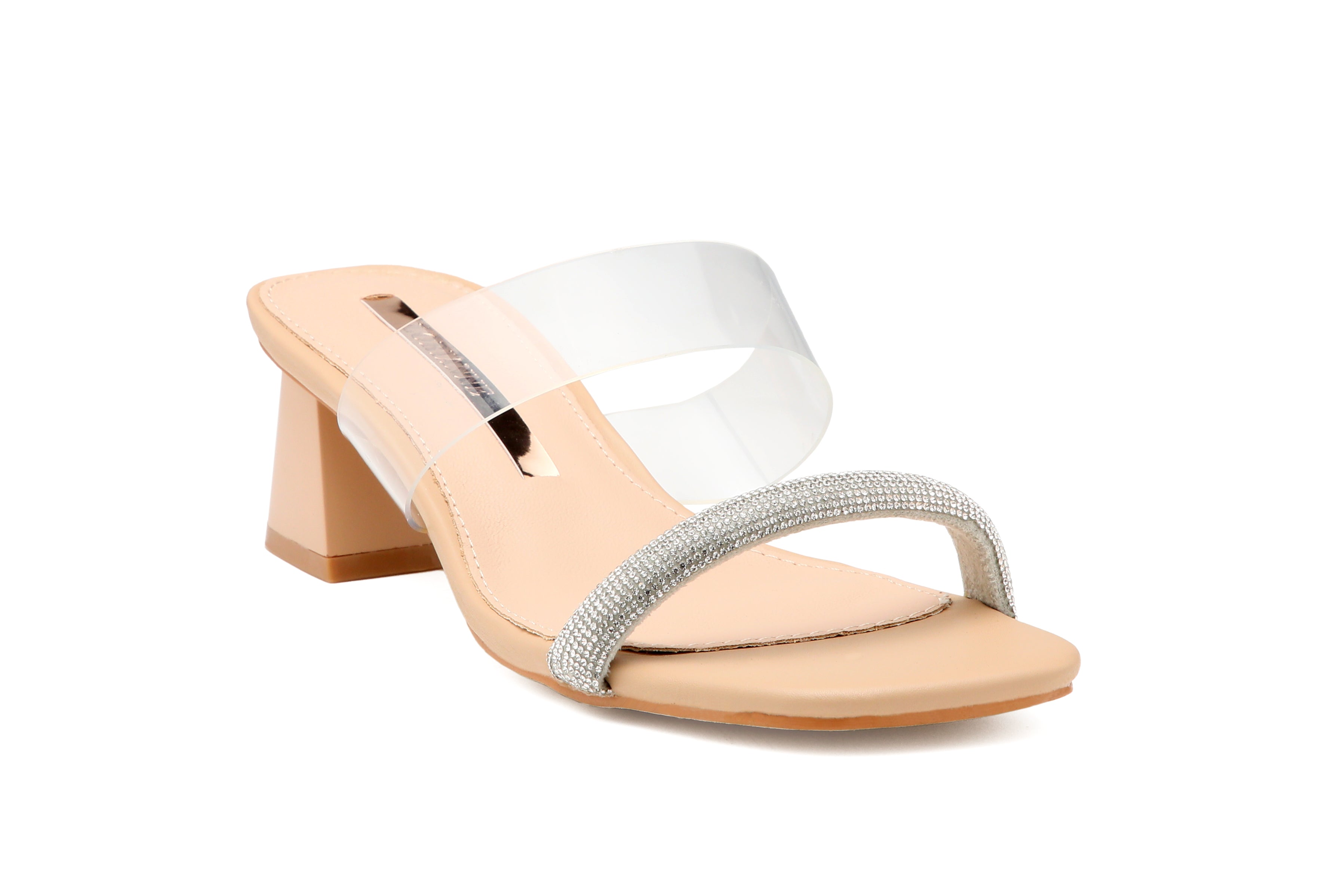 Transparent crystal heel slide C19